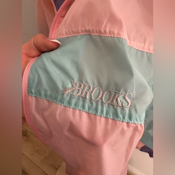 VINTAGE- 80s WINDBREAKER- BROOKS - WOMAN- RUNNING JACKET- Large - Picture 3 of 8